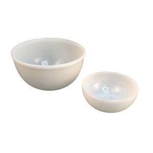 Vintage Fire-King Milk Glass Nesting Mixing Bowls Set Of 2 White